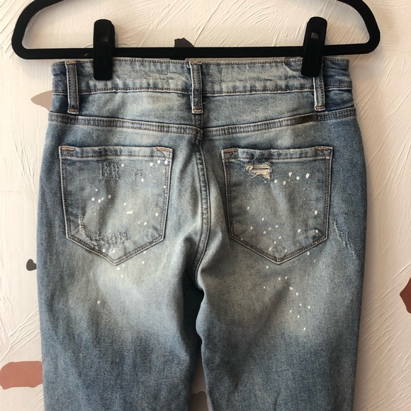 KanCan Distressed Paint Splatter Boyfriend Jeans size 25/3 - Picture 10 of 13